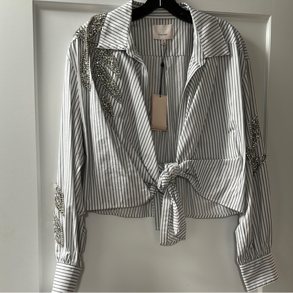 Striped Black and White Women's Jacket - Picture 3 of 6